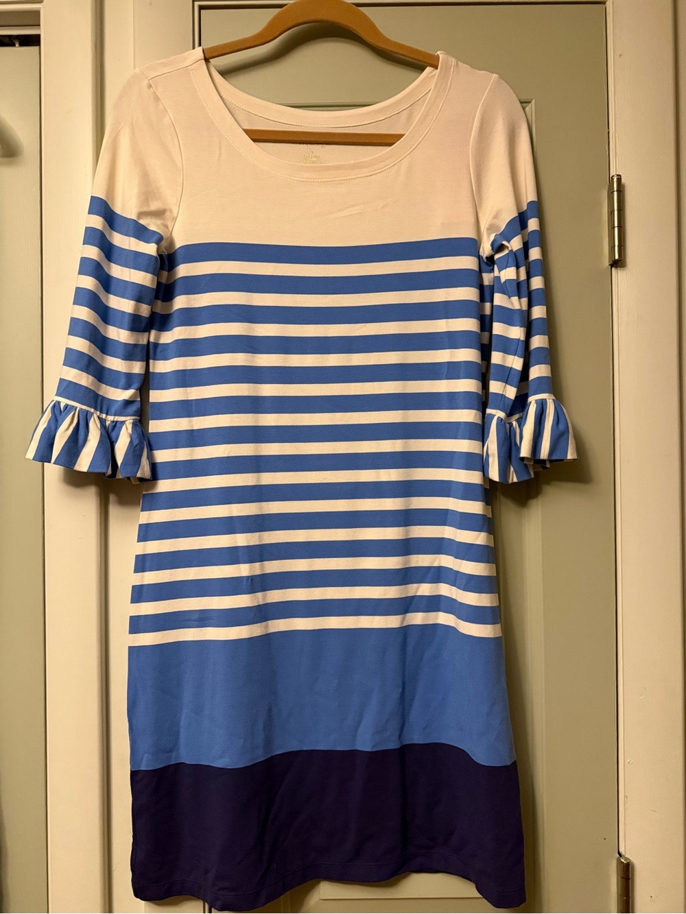 Lilly Pulitzer Blue and White Striped Mini Dress